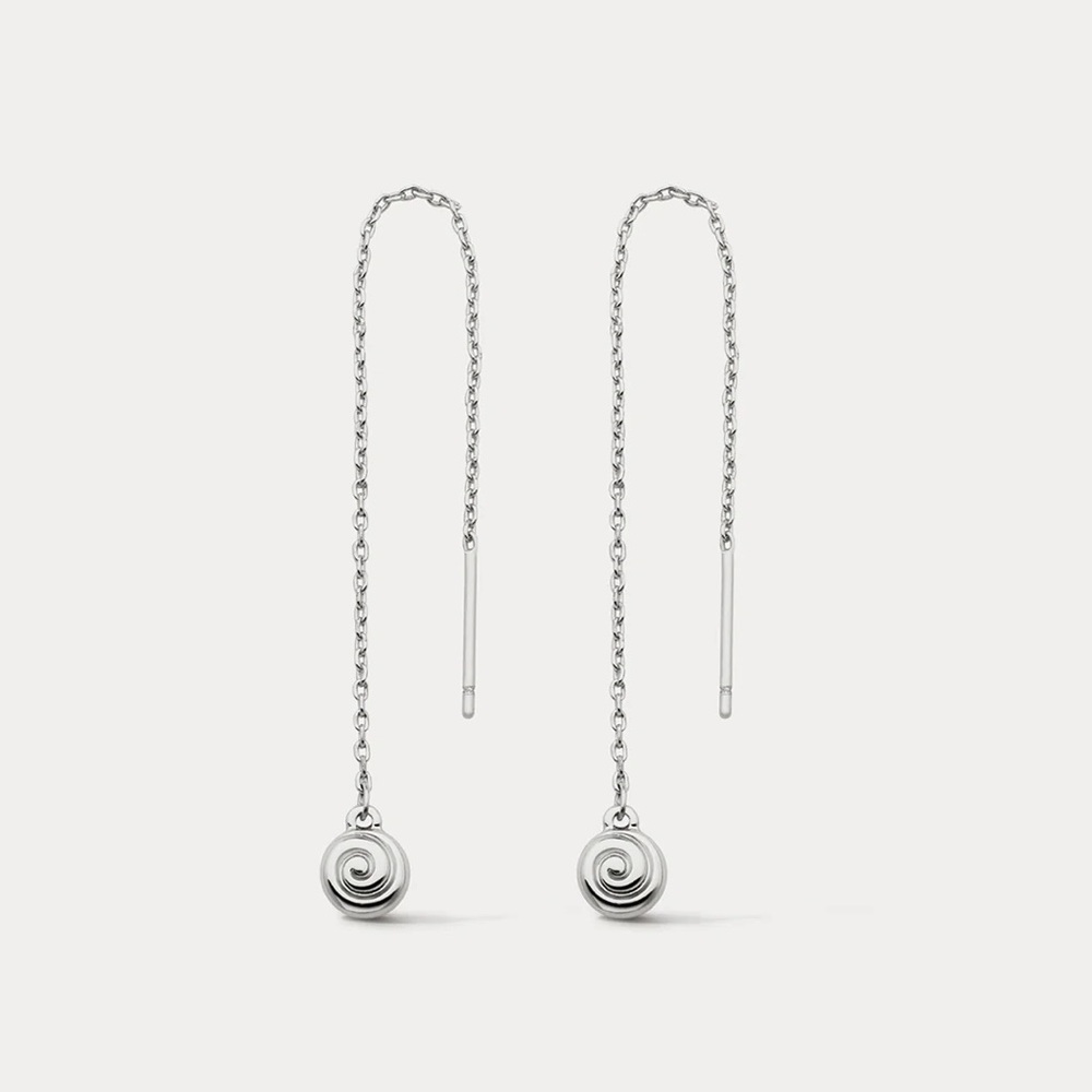 LUV AJ Sea Shell Coil Threader Earring - Silver - NWT